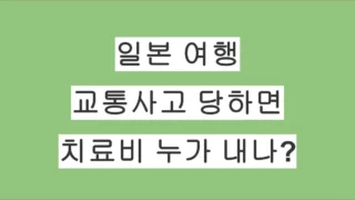 일본 여행 중 교통사고 당하면 치료비는 누가 내나요?