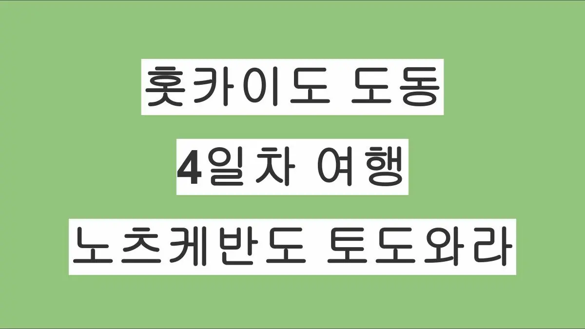 홋카이도 도동 여행 4일차 – 겨울의 노츠케반도 토도와라
