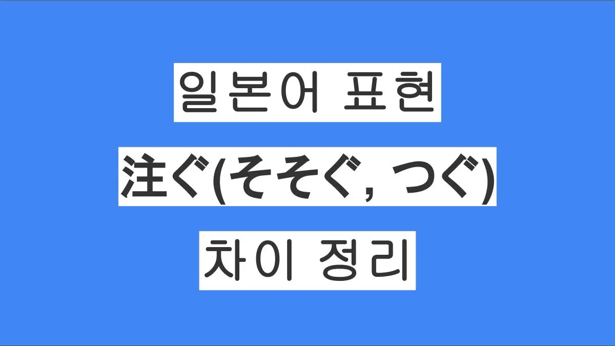 일본어 표현 注ぐ(そそぐ) / 注ぐ(つぐ) 차이 정리