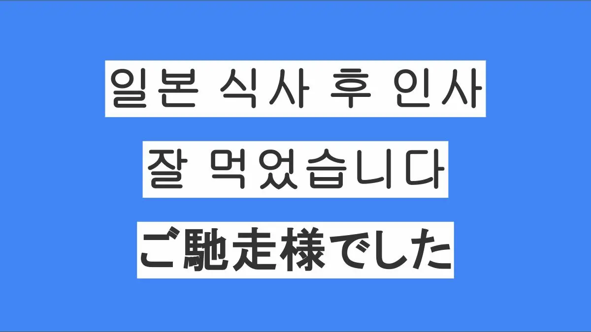 일본인들이 식사 후 말하는 “잘 먹었습니다”｜ご馳走様でした의 의미와 사용법