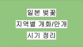 2026년 일본 벚꽃 지역별 개화/만개 시기 정리 2026년 일본 벚꽃 지역별 개화/만개 시기 정리