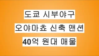 도쿄 시부야구 오야마쵸, 약 40억 원대 신축 맨션