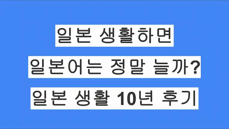 일본 생활하면 일본어는 자연스럽게 늘까? 일본 생활 10년 이상 솔직 후기